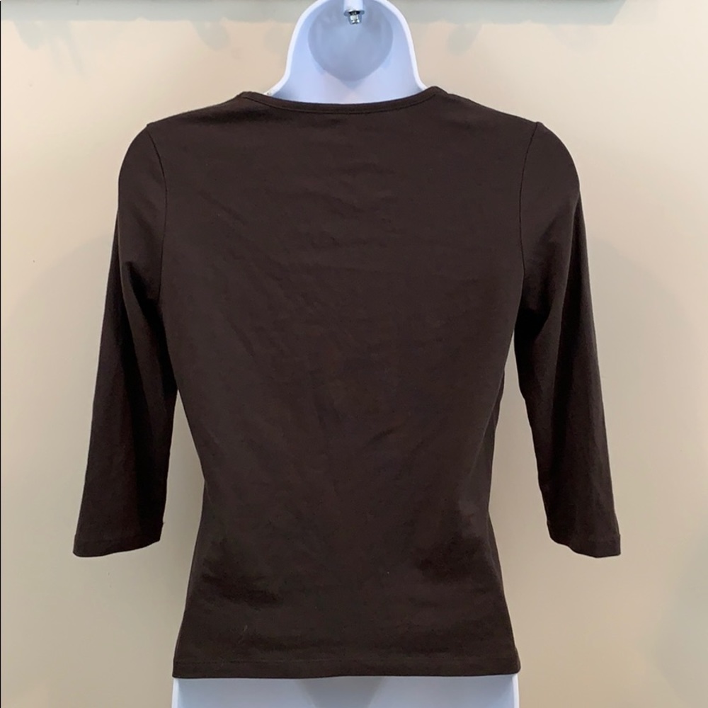 Talbots Petite 3/4 Sleeve V-Neck Top Size P - Picture 5 of 6